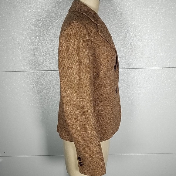 New Ann Taylor Loft Brown Tweed Wool Blazer 6 - Picture 2 of 6